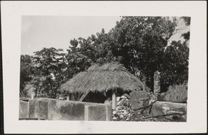 Homes after shell hit Okinawa