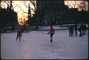 Hockey, Public Garden, near corner of Newbury and Arlington