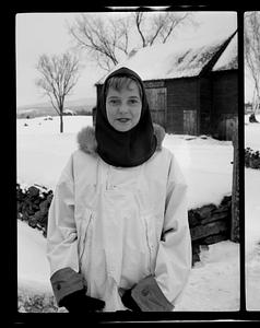 Girl in snow scene