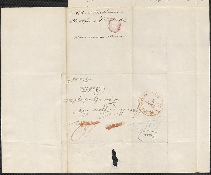 Robert Watkinson to George Coffin, 1 December 1837 - Digital Commonwealth