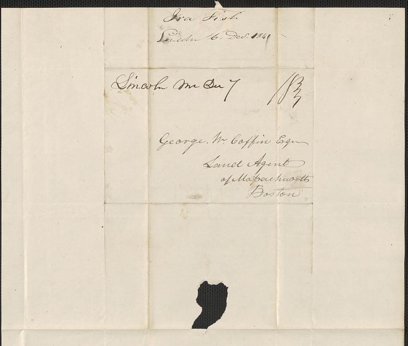 Ira Fish to George Coffin, 6 December 1841