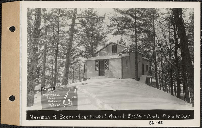 Newman R. Bacon, Camp, Long Pond, Rutland, Mass., Feb. 5, 1932 ...