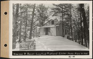 Newman R. Bacon, camp, Long Pond, Rutland, Mass., Feb. 5, 1932
