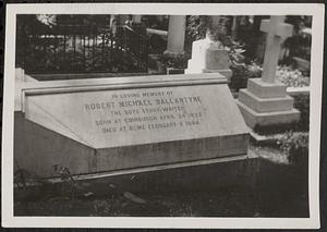 Headstone belonging to Robert Michael Ballantyne
