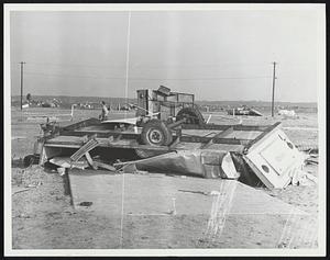 Trailers destroyed by windstorm, Salisbury Beach, Massachusetts