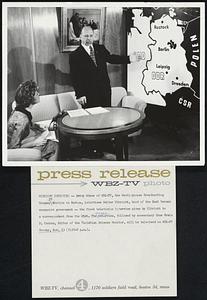 Ulbricht Interview-- Betty Adams of WBZ-TV, the Westinghouse Broadcasting Company TV station in Boston, interviews Walter Ulbricht, head of the East German communist government--the first television interview given by Ulbricht to a correspondent from the West. The filmed interview, followed by commentary from Erwin D. Canham, Editor of the Christian Science Monitor, will be televised on WBZ-TV Monday, Nov. 23 (7:30-8 p.m.).