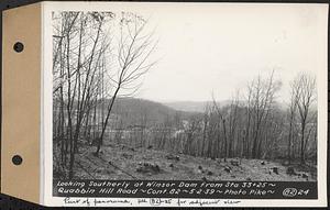 Contract No. 82, Constructing Quabbin Hill Road, Ware, looking southerly at Winsor Dam from Sta. 33+25, Ware, Mass., May 2, 1939