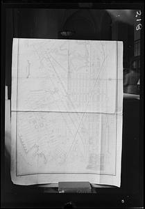 Copy negative of portion of 1864 map "Plan of lands on the Back Bay"