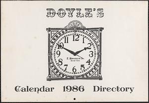 Doyle's calendar directory 1986