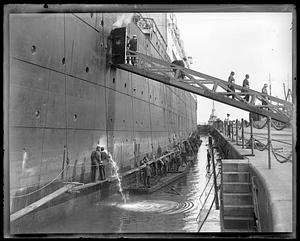 SS George Washington in dry dock