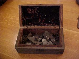 American pine box with candle sconces