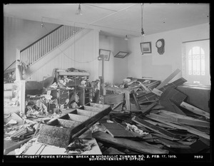 Wachusett Department, Wachusett Dam Hydroelectric Power Station, break in turbine No. 2, damage to Superintendent's office; and damage to records, Clinton, Mass., Feb. 17, 1919