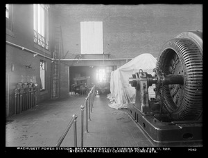 Wachusett Department, Wachusett Dam Hydroelectric Power Plant, break in turbine No. 2, interior northeast corner of power station, Clinton, Mass., Feb. 17, 1919