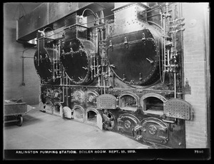 Distribution Department, Arlington Pumping Station, boiler room, Arlington, Mass., Sep. 15, 1919