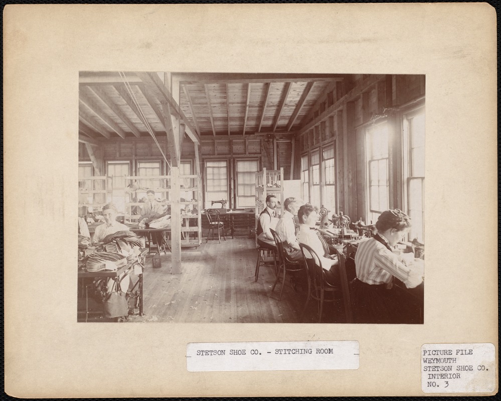Stetson Shoe Co. - stitching room - Digital Commonwealth