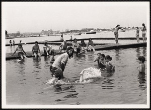 Group photograph, youth swimmers in water