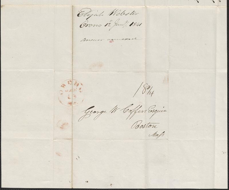Elijah Webster to George Coffin, 12 January 1841