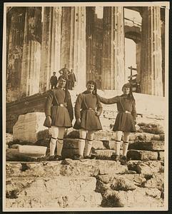 Athens. Greek soldiers in national costume