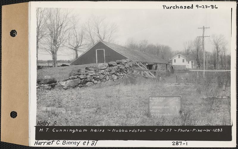 Hetty S. Cunningham Heirs, Harriet C. Binney et al, sheds, Hubbardston