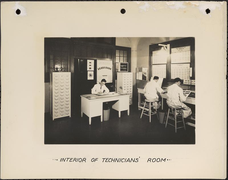 Interior of technicians' room