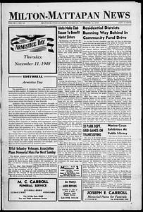 Milton Mattapan News, November 11, 1948