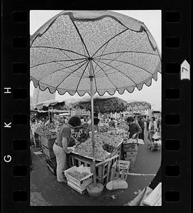 Haymarket Square open-air food sellers, downtown Boston