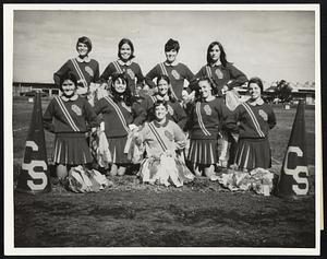 Cardinal Spellman High. Back Row Angel Pecci; Kathy Judge; Sharon Minnehan; Donna O'Neil. Middle Row L-R; Jane Arnone; Chris Santore Noreen Kenney; Maureen Fay; Peggy Sheehan-Co Capt. Front Chris Lombardi-Capt.