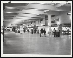 North Station-Deserted-At 7:45 this morning, when commuters' trains usually start arriving with heavy loads of passengers, the terminal presented this barren appearance.