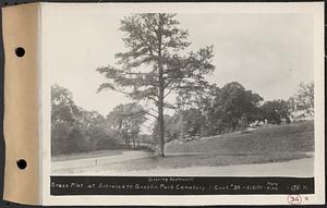 Contract No. 34, Driveways of New Cemetery Development, Ware, grass plot at entrance to Quabbin Park Cemetery, looking southwest, Ware, Mass., Aug. 8, 1932