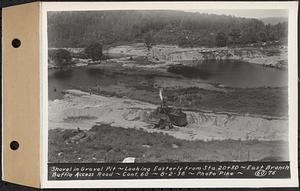 Contract No. 60, Access Roads to Shaft 12, Quabbin Aqueduct, Hardwick and Greenwich, shovel in gravel pit, looking easterly from Sta. 20+50, Greenwich and Hardwick, Mass., Aug. 2, 1938