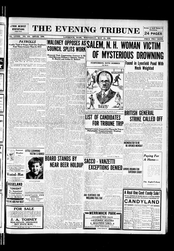 The Evening Tribune. May 12, 1926 - Digital Commonwealth