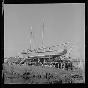 Dr. Hickey's schooner Tamarack at Power’s Yacht Yard