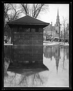Boston Public Gardens toward Arlington St. Church