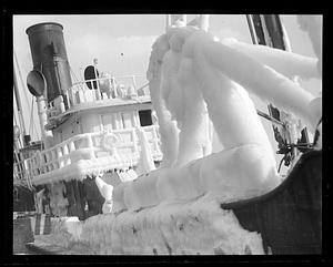Ice-clad trawler