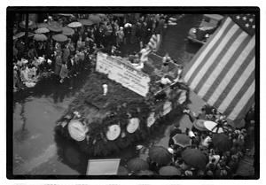 Boston Park Department Recreation Program float in a rainy parade