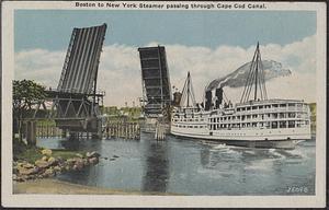 Boston to New York steamer passing through Cape Cod Canal