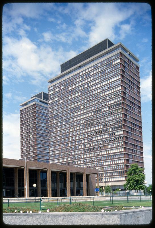 View of the Fairfield apartments and The Boylston apartments & offices on Boylston St.