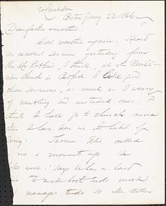 Letter from John D. Long to Zadoc Long and Julia D. Long, January 22, 1866