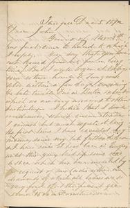 Letter from Thomas F. Cordis to John D. Long, December 5, 1872