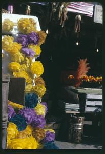 Display of multicolored artificial flowers