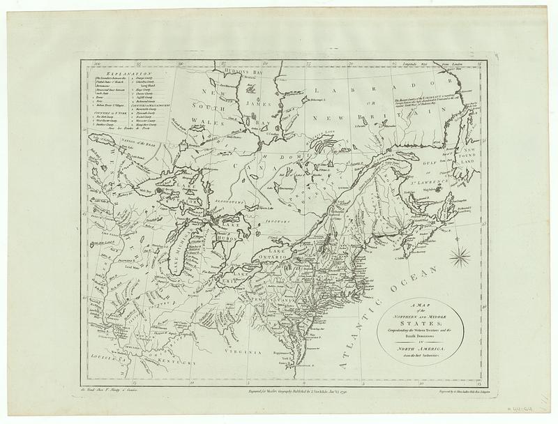 A map of the northern and middle states