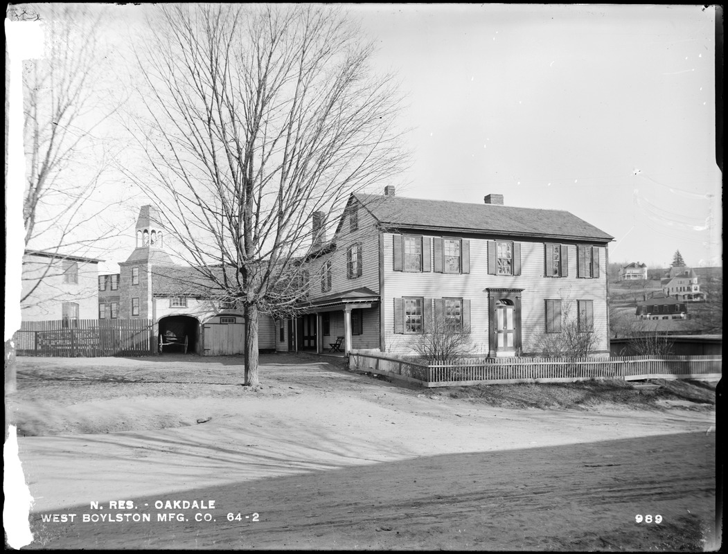 Wachusett Reservoir, West Boylston Manufacturing Company's house, on the east side of North Main