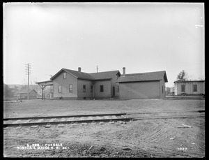 Wachusett Reservoir, Boston & Maine Railroad's passenger station, from the east, Oakdale, West Boylston, Mass., Jan. 13, 1897