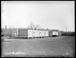 Wachusett Reservoir, Boston & Maine Railroad's freight house, on the west side of North Main Street, near the corner of Holden Street, from the west near the station, Oakdale, West Boylston, Mass., Jan. 13, 1897
