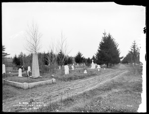 Wachusett Reservoir, Catholic Cemetery, near Sandy Pond, looking west down the west drive from near the centre of the cemetery, Clinton, Mass., Jan. 14, 1897