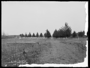 Wachusett Reservoir, Catholic Cemetery, near Sandy Pond, looking east down the drive from the west part of the cemetery, Clinton, Mass., Jan. 14, 1897