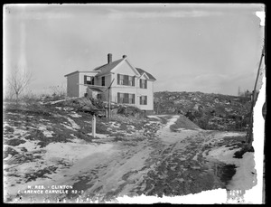 Wachusett Reservoir, Clarence Carville's house, near the west side of the road, from the south near the barn, Clinton, Mass., Jan. 22, 1897