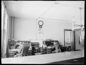 Wachusett Reservoir, Metropolitan Water Works office, general office, Clinton, Mass., Feb. 16, 1897