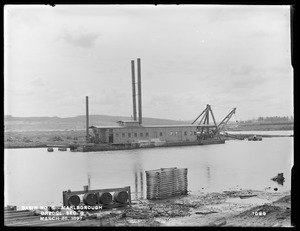 Sudbury Reservoir, Section Q, dredge, from the northwest, Marlborough, Mass., Mar. 26, 1897