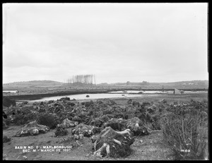 Sudbury Reservoir, Section M, showing division line between Sections Q and M on the left, from the west, Marlborough, Mass., Mar. 26, 1897